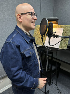 Tommy in a voiceover session